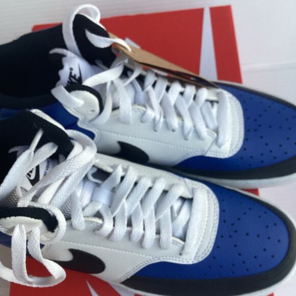 Nike Court Vision Mid Sneaker Shoes Mens 9.5 Blue Black White Athletic New - Picture 6 of 9